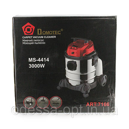 Пилосос промисловий, миючий Domotec MS 4414 (3000W, 20л.), фото 2