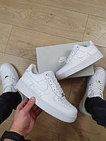 Кроссовки мужские Nike Air Force 1 07 All White. Кроссы Найк Аир Форс 1 Классик белые весна осень для парней