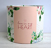 Флористическая шляпная коробка D20см Love in my heart белая