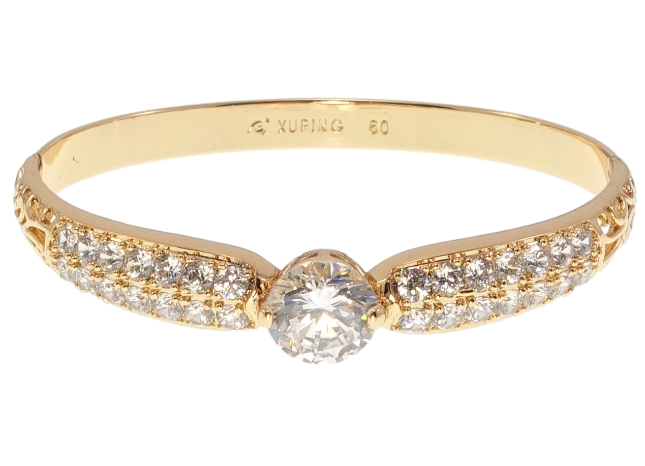 Браслет Xuping Позолота 18K "Кристальна витонченість" ø 6см