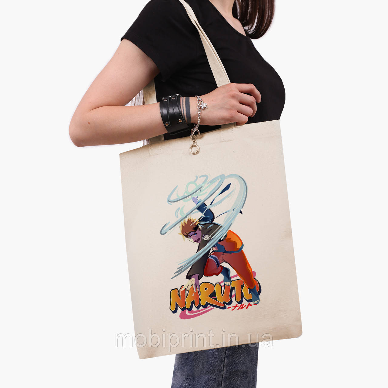 Еко сумка Наруто Узумакі (Naruto Uzumaki) (9227-2814-BG) бежева класік саржа