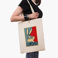 Еко сумка Багз Банні Луні Тюнз (Bugs Bunny Looney Tunes) (9227-2879-BG) бежева з широким дном, фото 1