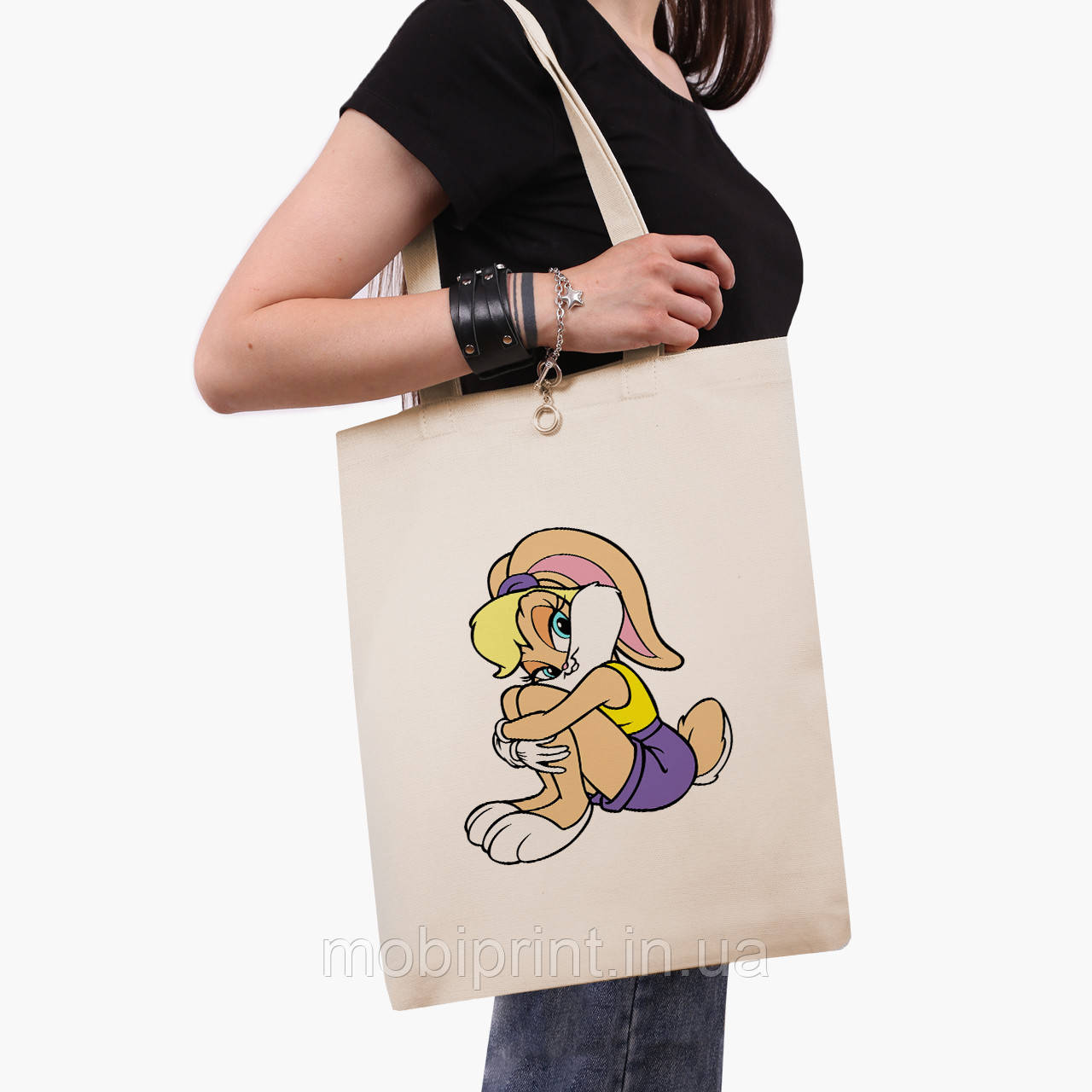 Еко сумка Лола Банні Луні Тюнз (Lola Bunny Looney Tunes) (9227-2885-BG) бежева з широким дном