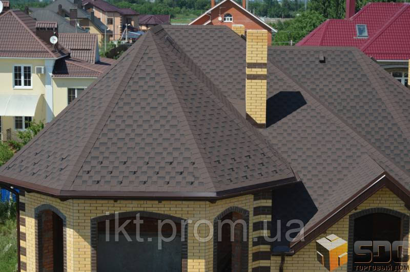 Бітумна гнучка черепиця KERABIT (Керабит)Трійка(форма К) однотонна
