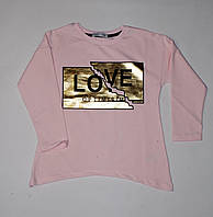 Реглан лонгслив туника гольф футболка с длинным рукавом свитшот кофта для девочки Тoontoy Розовый