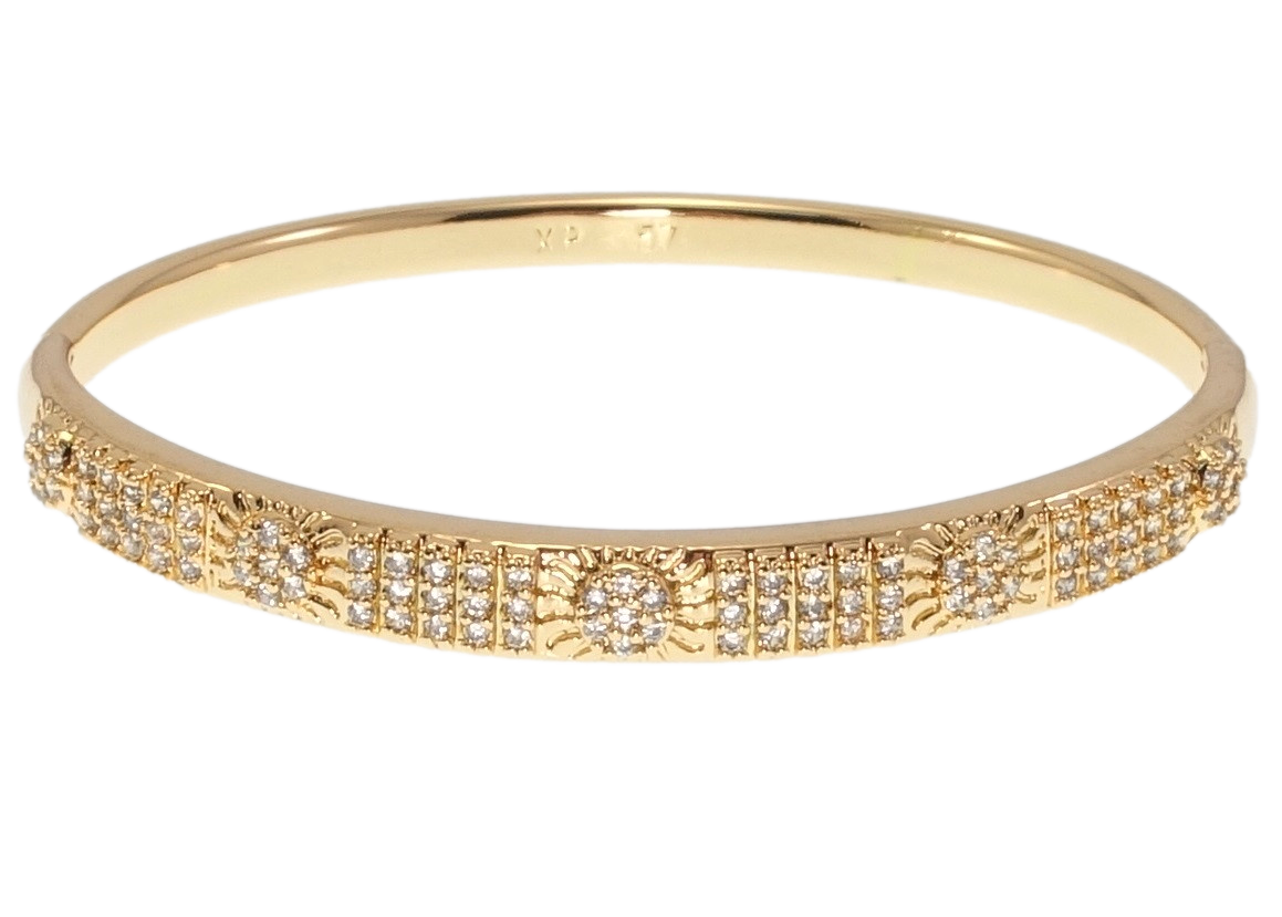 Браслет Xuping Позолота 18K "Елегантність із цирконієм" ø 5,7см