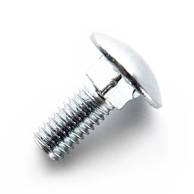 Болт з квадратним підголовником з повною різьбою М6*20 DIN 603 клас міцності 4,8 цинк білий (пач. 50 шт.)