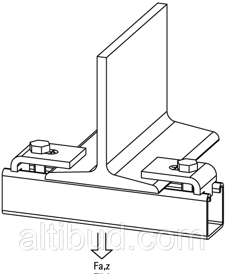 BIS Strut Балочний зажим для конструкцій з монтажного профілю RapidStrut - фото 3 - id-p1579592564