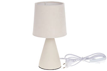 Настільна лампа кремова з тканинним абажуром Carol D13*25см