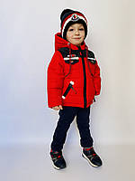 Демисезонная куртка для мальчика «Миксик» красная 92