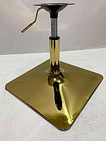 Стілець із підлокітниками Arno 4-GD-Base фіолетовий шкірозамінник, на золотій квадратній опорі з регулюванням висоти, фото 2