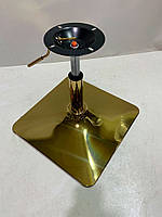 Стілець із підлокітниками Arno 4-GD-Base фіолетовий шкірозамінник, на золотій квадратній опорі з регулюванням висоти, фото 4