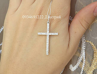 Хрестик срібло 925 з камінням