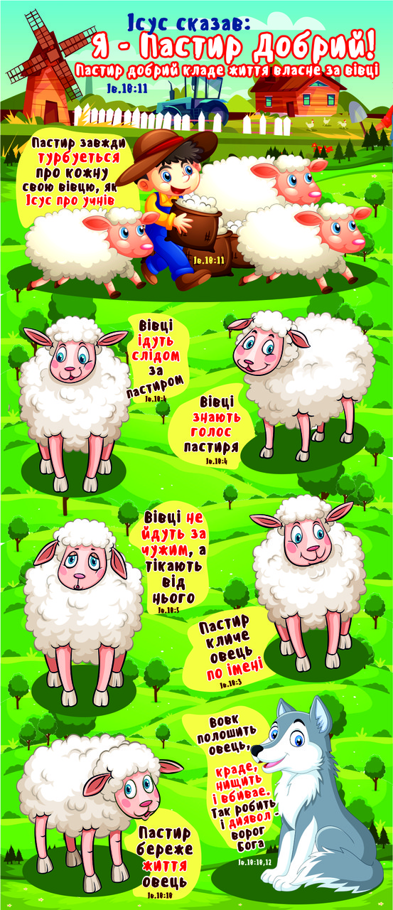 Наклейки фігурні: Я - Пастир добрий, фото 1