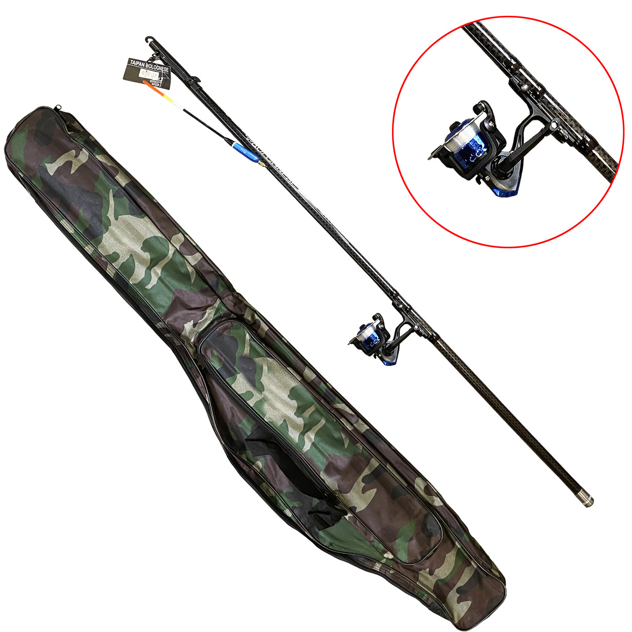 Вудка карбонова 4 м. з котушкою + чохол, фото 1