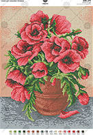 Схема на тканині для вишивки бісером Маки у вазі А3Н_275 Вірена