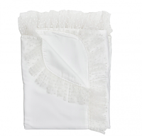 Крижма полотенце пеленка для крещения сатин з рюшкой белый Twins 80х100 1412-KTS-01, white