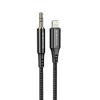 Кабель Borofone BL7 Digital Audio conversion cable for iPhone AUX 3.5 мм Apple Lightning 1m Black