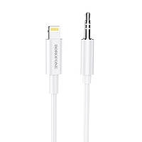Кабель Borofone BL9 Digital audio conversion cable for iPhone AUX 3.5 мм Apple Lightning 1m White (BL9W)