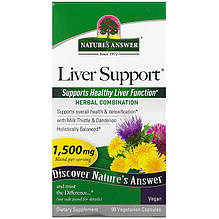 Комплекс для підтримки печінки Nature's Answer "Liver Support" трав'яний, 1500 мг (90 капсул)