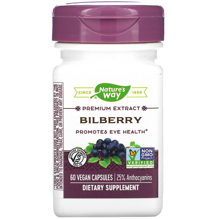 Екстракт ягід чорниці Nature's Way "Bilberry" 205 мг (60 капсул)