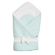 Конверт - ковдра для новонароджених з бантиком  Cotton, mint