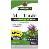 Экстракт расторопши Nature's Answer "Milk Thistle" 80% концентрат для защиты печени (60 капсул)
