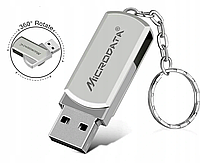 Металева USB Флешка 32гб для комп'ютера Microdata Aluminum 32GB Сірий