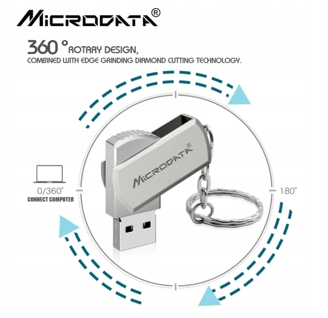 Металлическая USB Флешка 64гб для компьютера Microdata Aluminum 64GB Серый - фото 5 - id-p1579673990