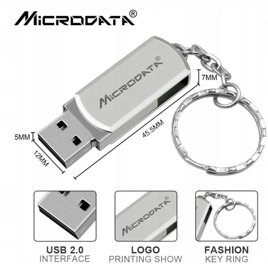 Металлическая USB Флешка 64гб для компьютера Microdata Aluminum 64GB Серый - фото 6 - id-p1579673990