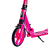 Двоколісний Самокат Maraton Rider складаний з ручним гальмом дзвінком ліхтариком і підсклянником Рожевий, фото 3