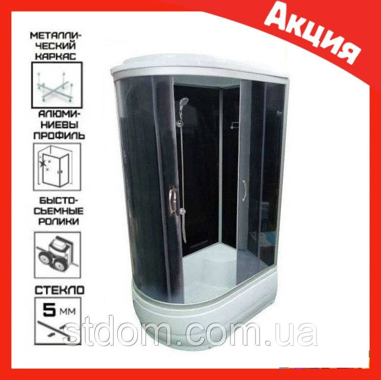 Гідробокс душова кабіна 120x80 см з високим піддоном Atlantis AKL 120P (GR) ECO правий