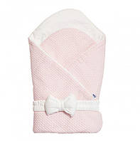 Конверт - плед для новорожденных с бантиком Cotton, powder pink, пудра