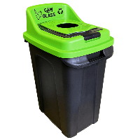 Бак для сортування сміття Planet Re-Cycler 50 л чорний – зелений (скло)