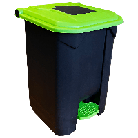 Бак для сміття з педаллю Planet 50 л чорний зелений