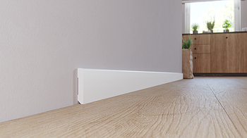Плінтус підлоговий Arbiton STIQ 60 білий Арбітон (10х60х2200мм)