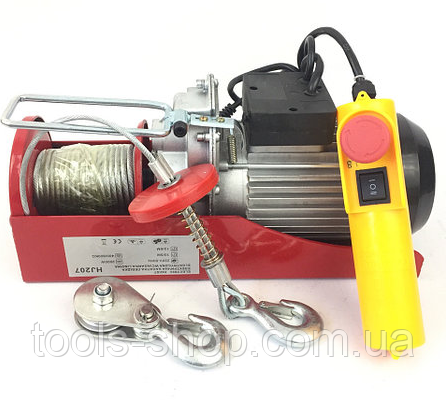 Тельфер електричний LEX LXEH800, 400/800 кг, 2000 Вт, висота 12 м, 5 м/хв., фото 1