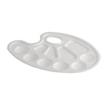 Палітра для малювання, біла ZB.6920-12, з отвором для руки, 6 заглиблень для фарб