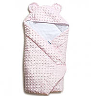 Конверт - плед для новорожденных Minky Ушки 80х80 (силикон), pink, розовый