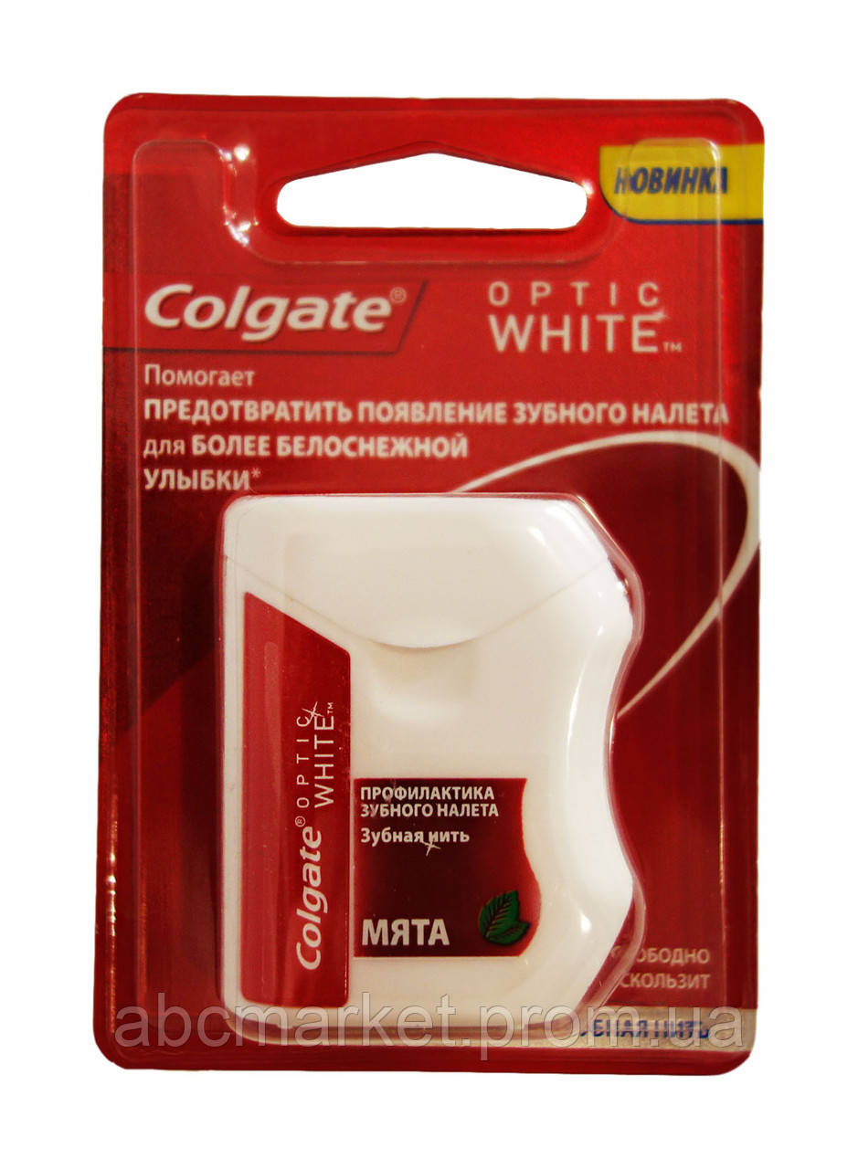 Зубная нить Colgate Optic White Мята - 25 м. - фото 1 - id-p252900223