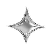 Фольгована куля 29' Agura Зірка Сіріус 3D, срібло в упаковці, 75,5 см
