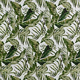 Декоративна тканина з тефлоновим просоченням тропічне листя зеленого кольору 180см Туреччина 88312v3, фото 3