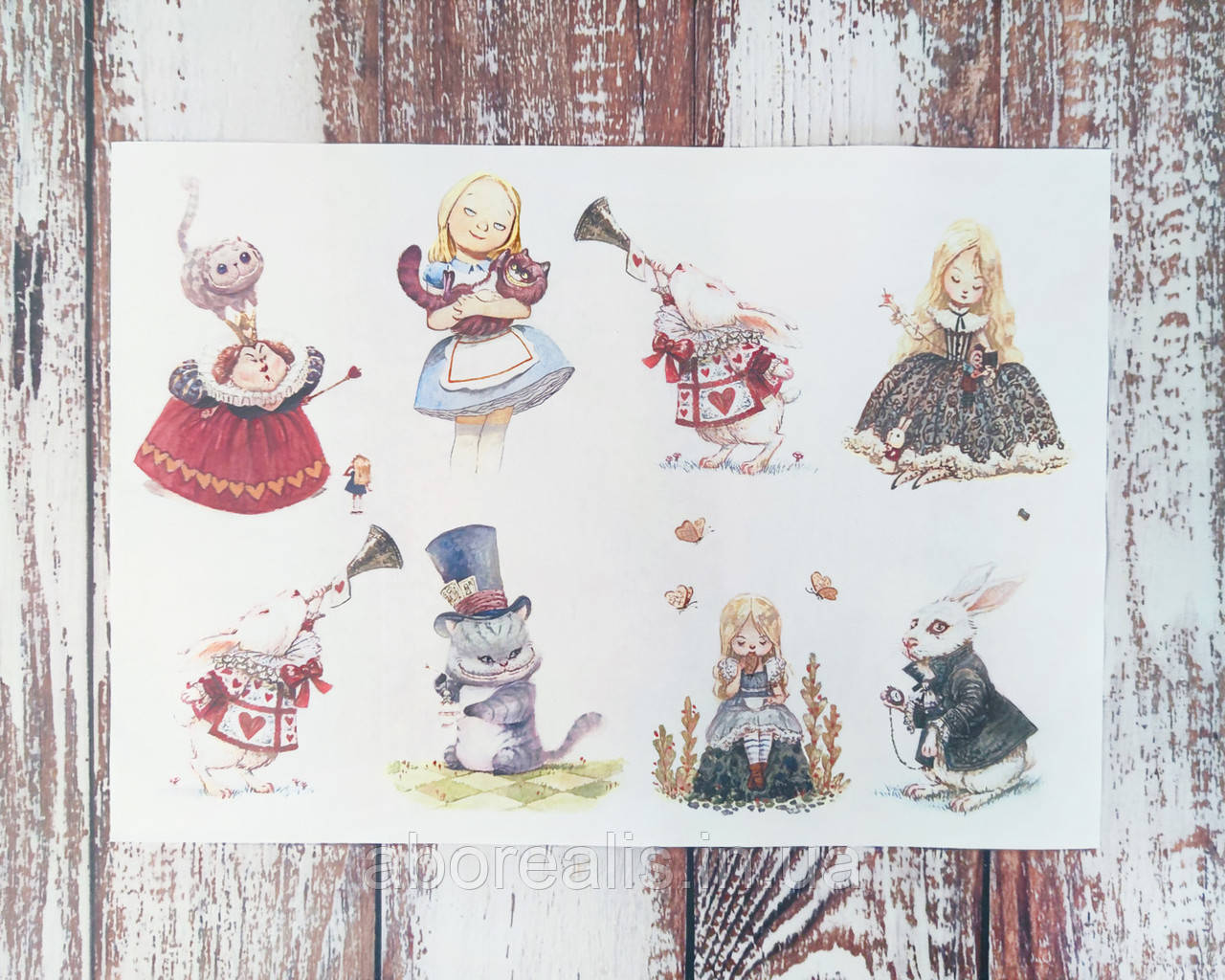 Декупажна карта А-4 "Аліса в чудес". 1 шт, фото 1