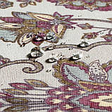 Декоративна тканина квітковий монограма бордо 180см 88271v5, фото 2