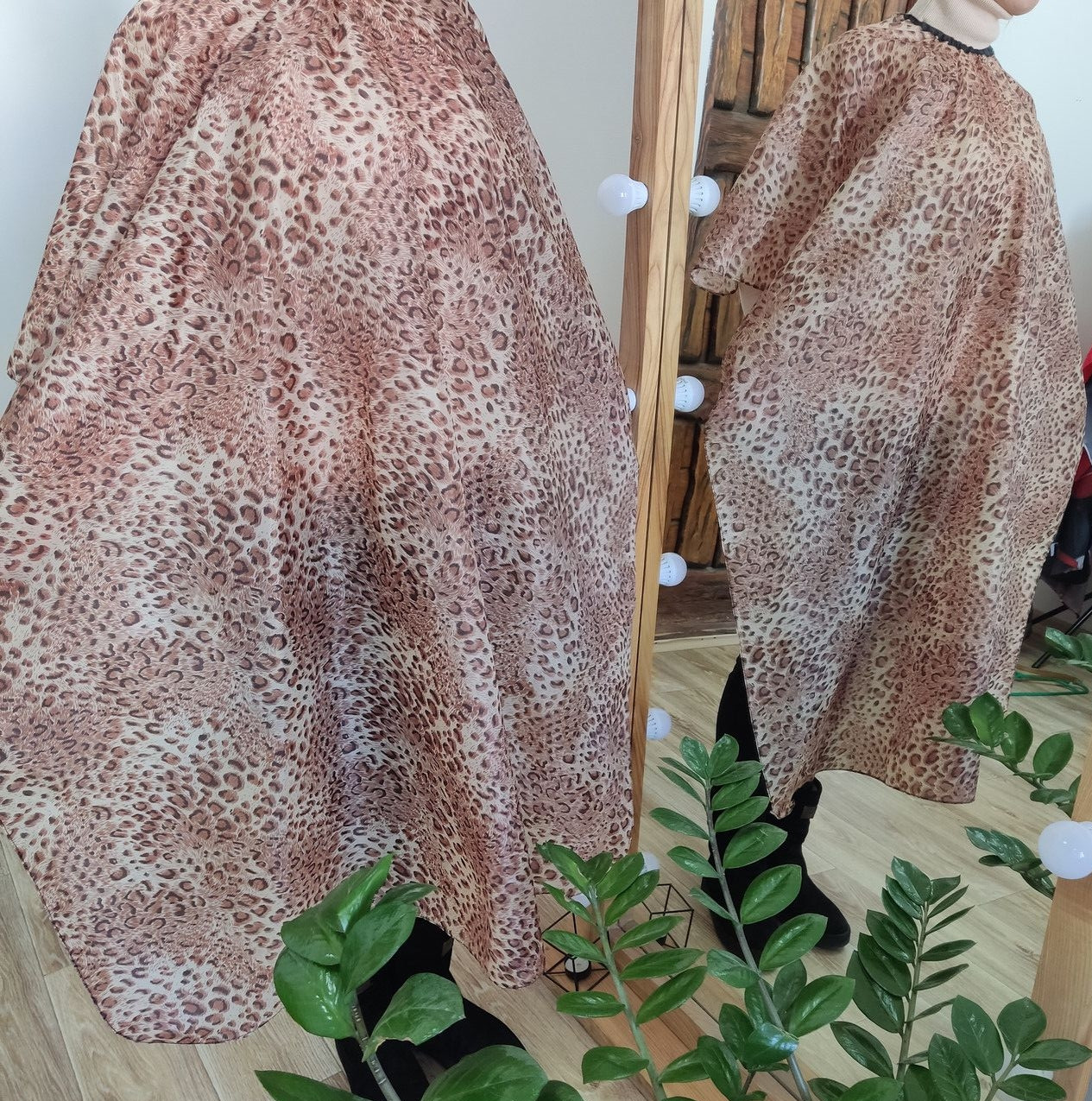 Пеньюар перукарський, пеньюар для стрижки леопардовий PNU-20