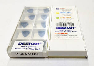 11ER 2.5 ISO LDA DESKAR (Сталь, Нержавіюча сталь, Чавун) Твердосплавна пластина, фото 2