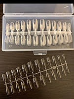 Жидкие типсы (гелевые ногти) для наращивания ногтей , 240 шт эластичные Овал Прозрачные