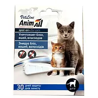 Капли AnimAll VetLine Спот он против блох, вшей, власоедов, для котов до 4 кг, 0.5 мл