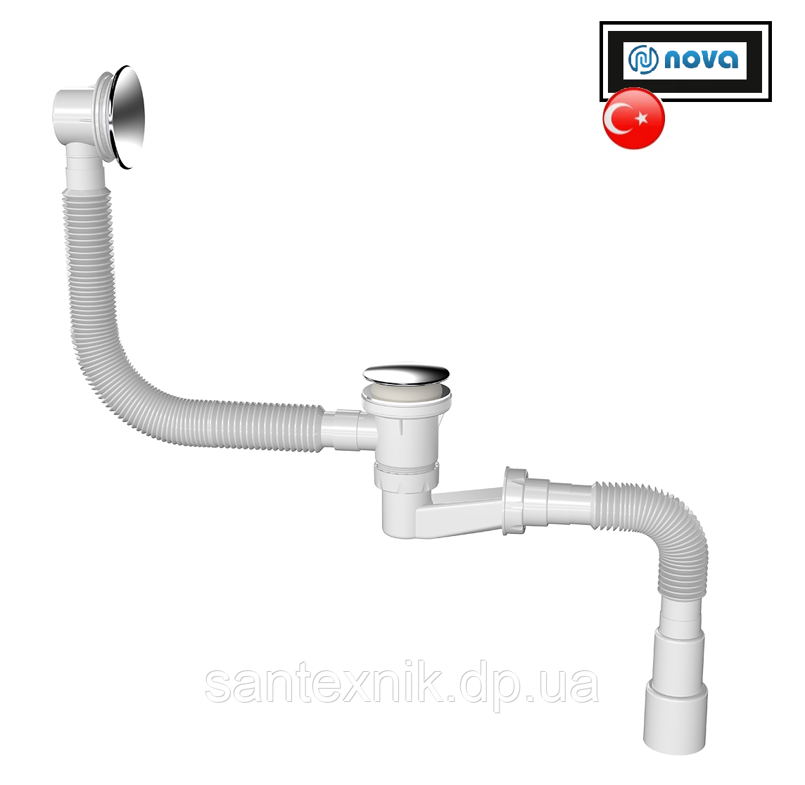 Сифон NOVA (Нова) для ванни випуск Click-clack 70 мм 1542