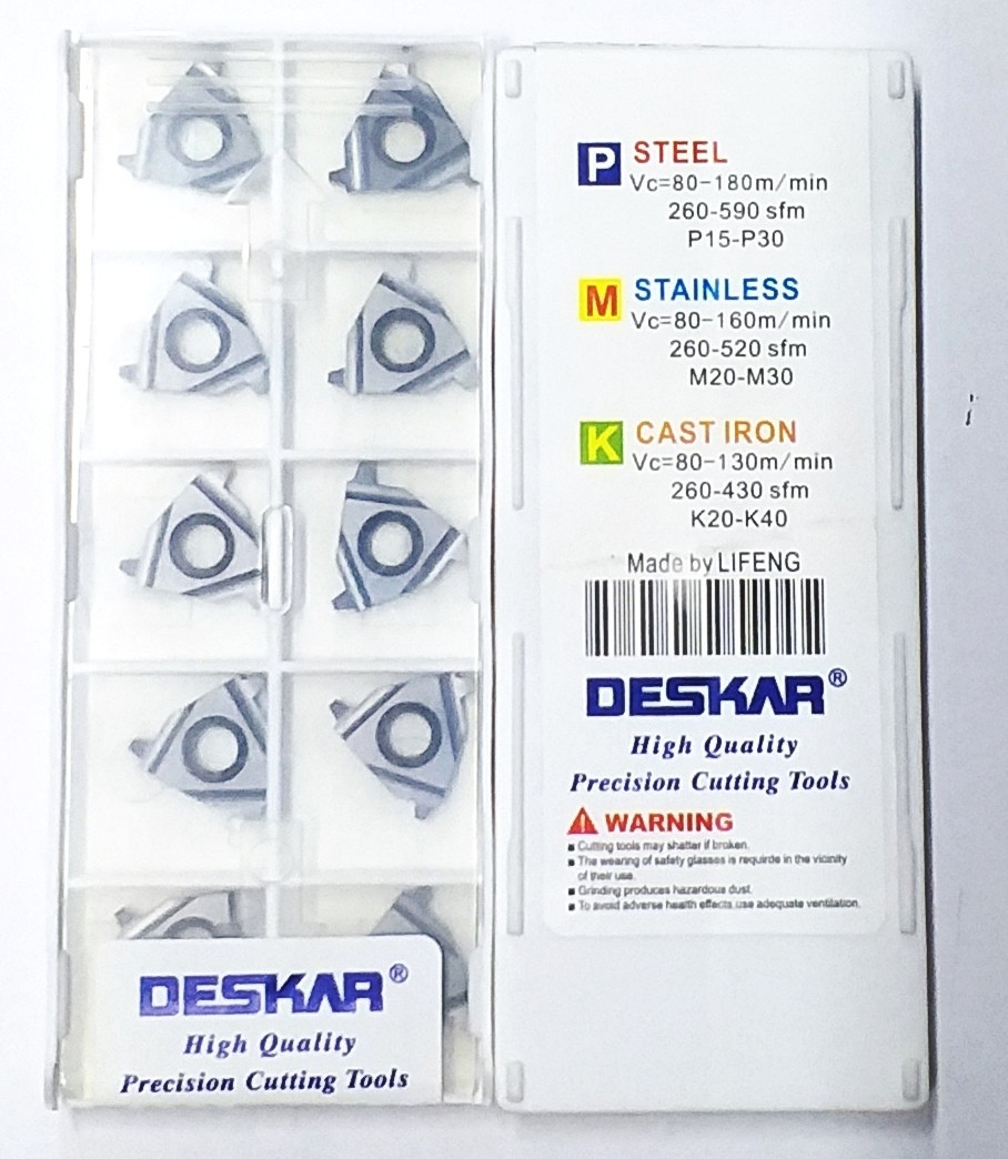 16ER 3 TR LDA DESKAR (Сталь, Нержавіюча сталь, Чавун) Твердосплавна пластина